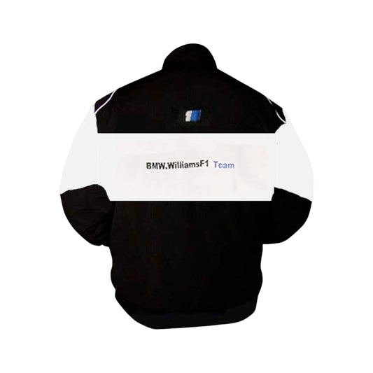 BMW Williams F1 Vintage Racing Jacket Black and White – Retro Motorsport Streetwear