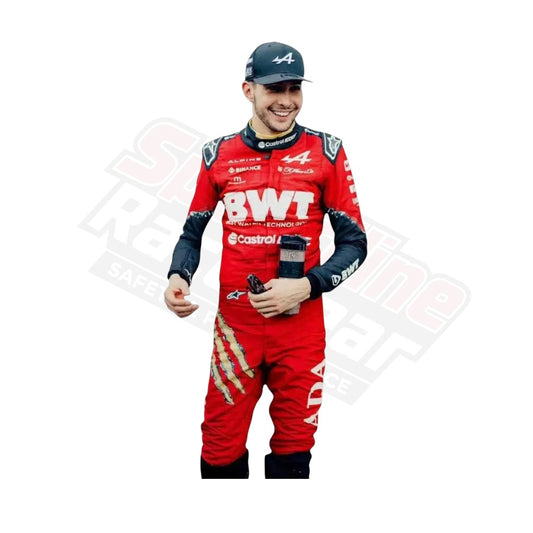Esteban Ocon 2024 BWT F1 race suit front view