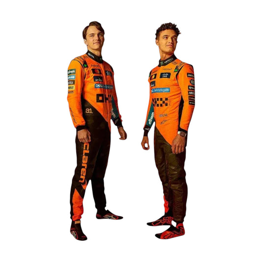 Lando Norris Oscar Piastri McLaren suit Front Side
