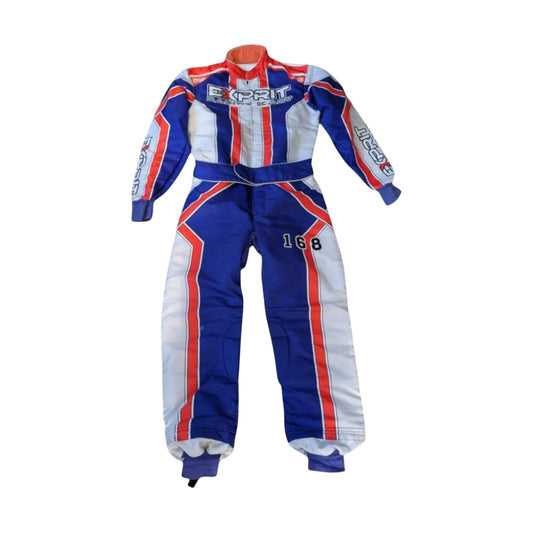 OMP Exprit go kart racing overall driver suit front view