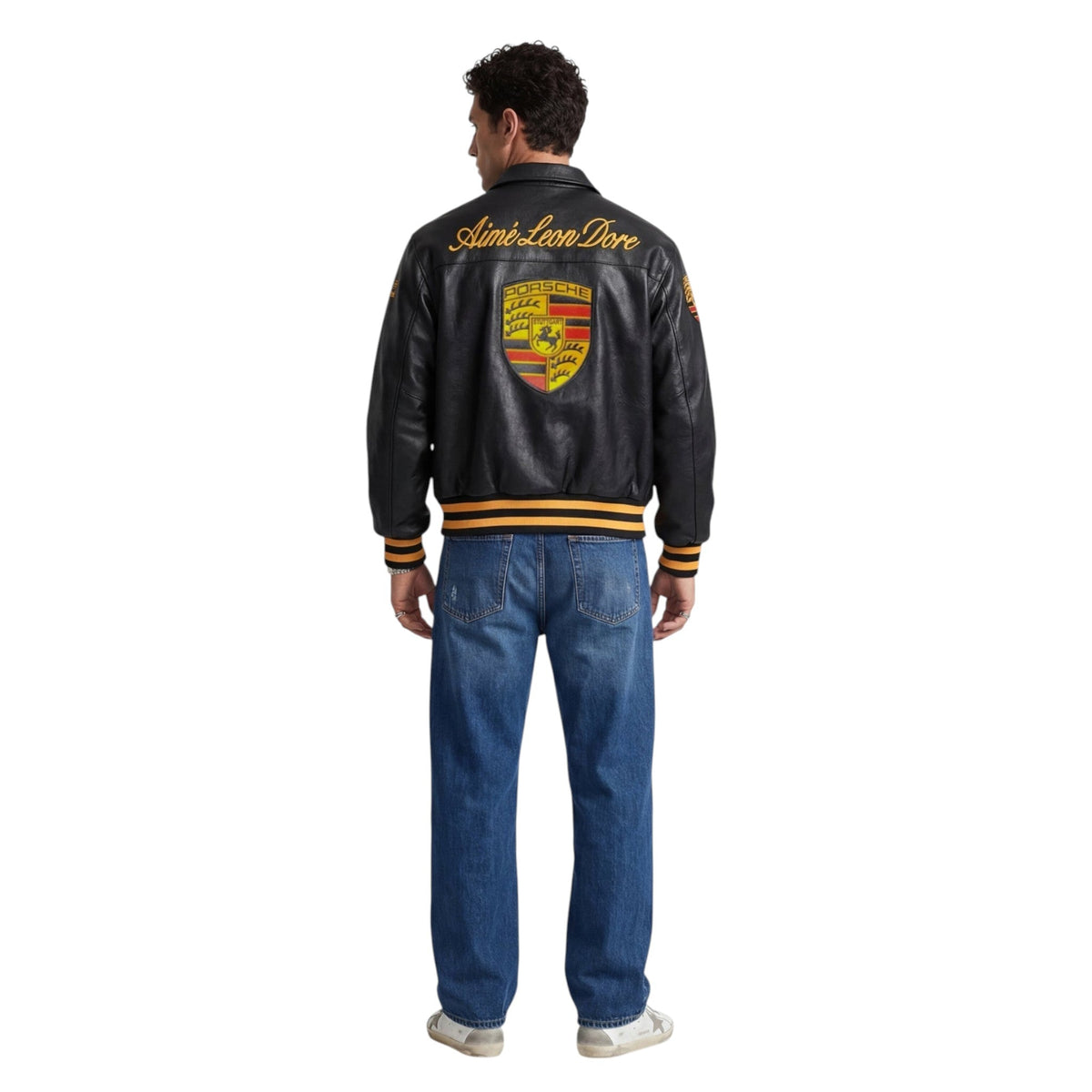 Porsche Vintage Leather Bomber Jacket – Black Edition SpeedLine Racewear