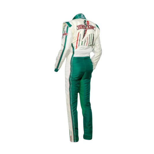 Tony Kart sublimation printed go kart racing suit back view