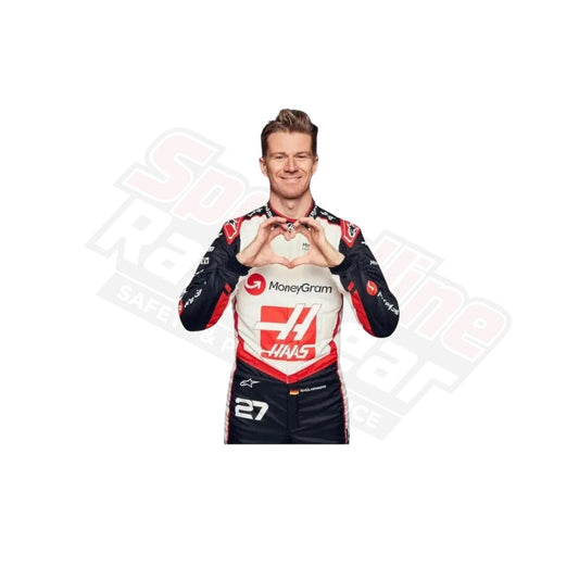 Display of 2024 Haas F1 Team Nico Hülkenberg Race Suit