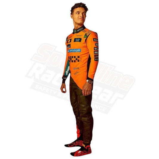 McLaren F1 2025 Orange Race Suit – Side Angle