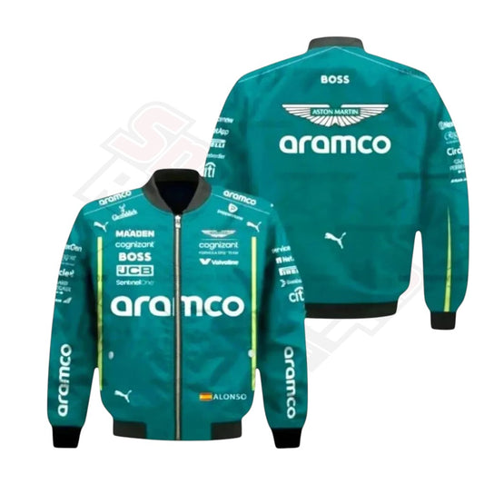 Official 2023 Aston Martin team bomber jacket design