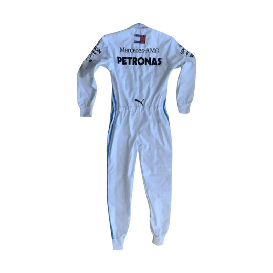 Back view of Lewis Hamilton 2019 Mercedes-AMG Petronas F1 inspired embroidered race suit