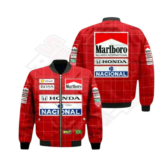 Ayrton Senna Vintage Honda F1 Racing Jacket – Classic Motorsport Edition