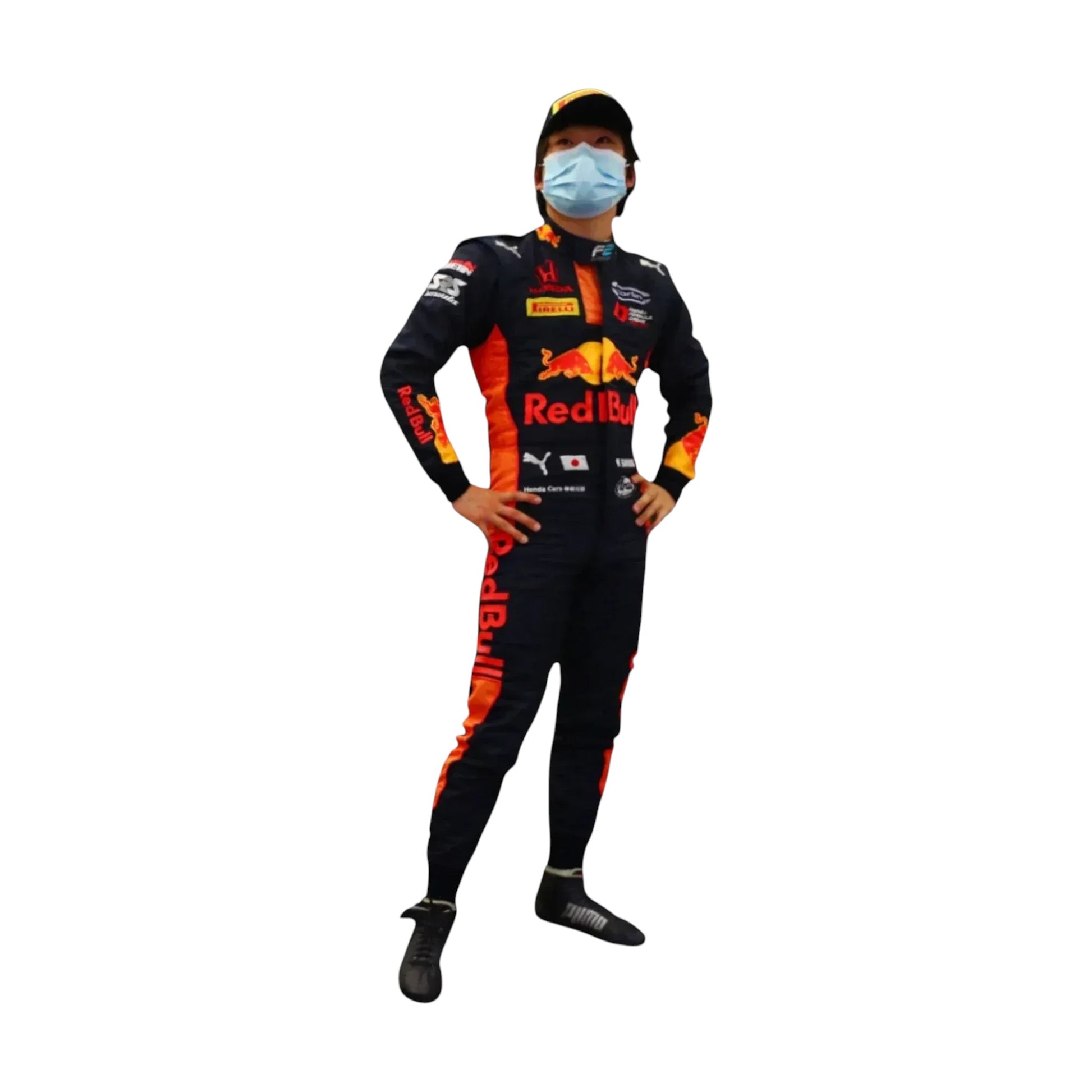 2018 Yuki Tsunoda Red Bull F1 Race Suit front view
