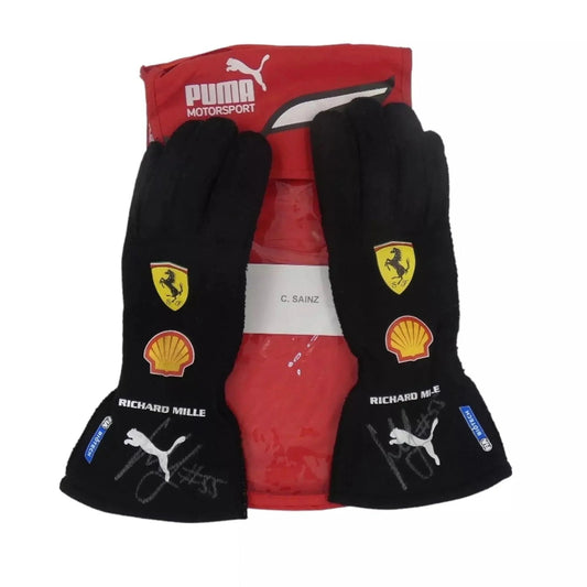 2022 Carlos Sainz Ferrari F1 Race Gloves Front View