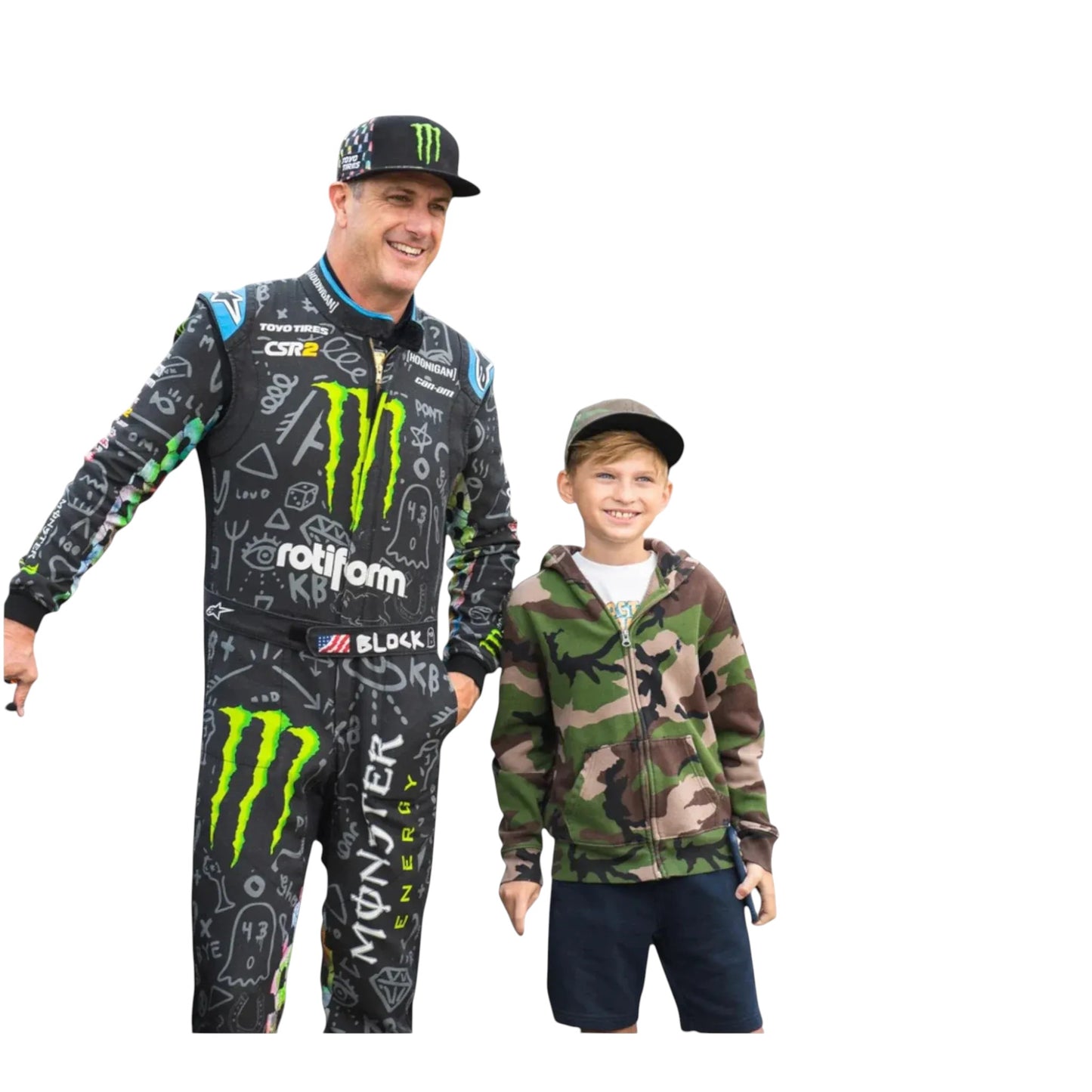 2022 Ken Block Monster go kart racing suit front view
