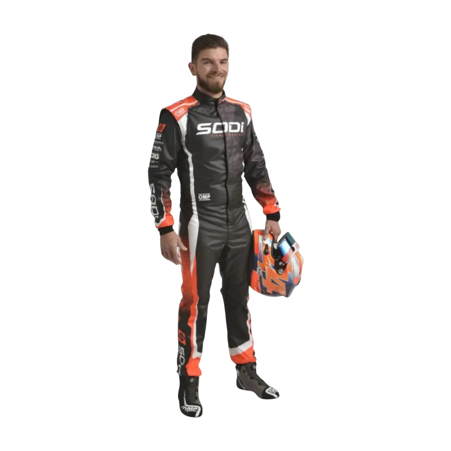 2022 Sodi Kart OMP sublimation printed go kart racing suit front view
