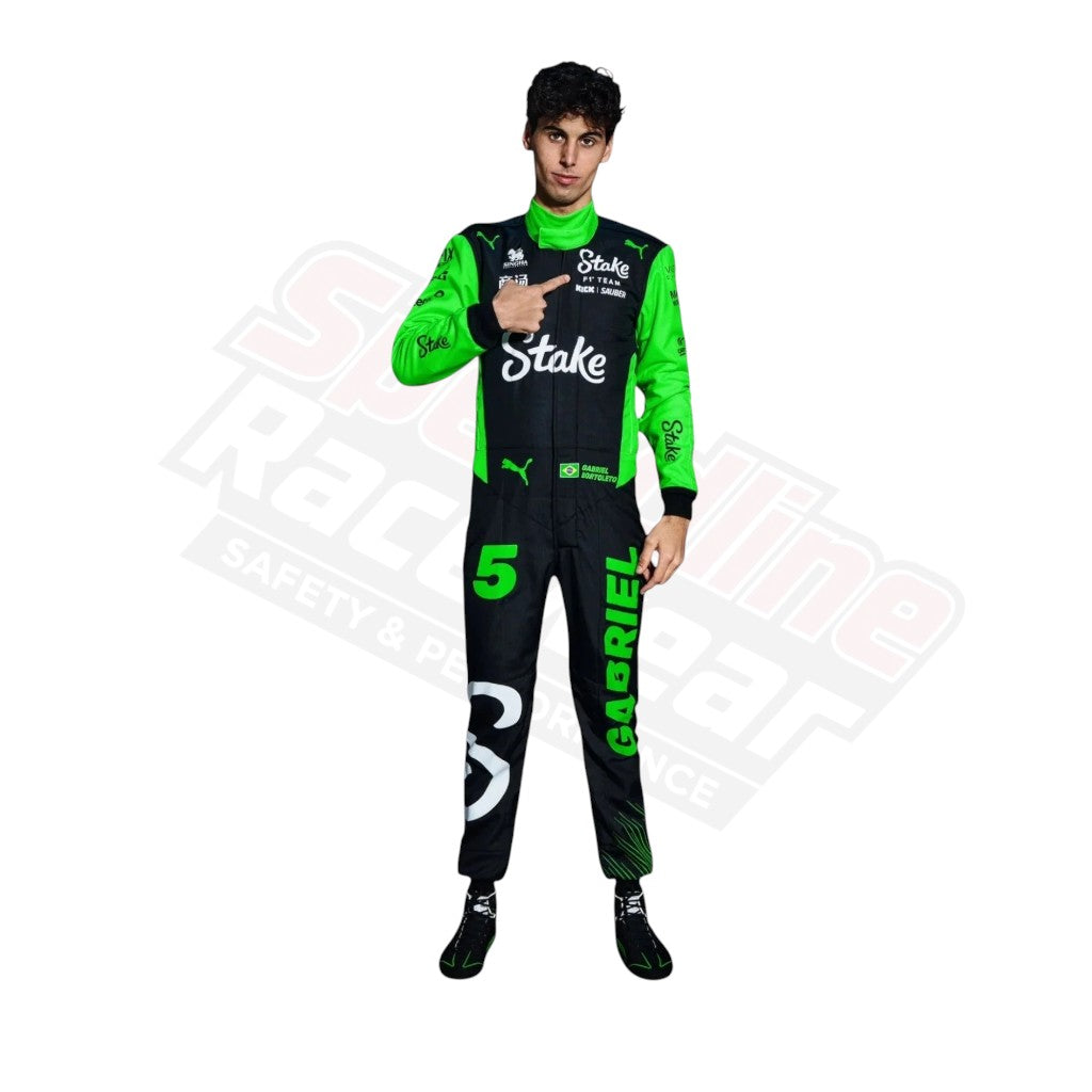 2025 Gabriel Bortoleto Kick Sauber F1 race suit front
