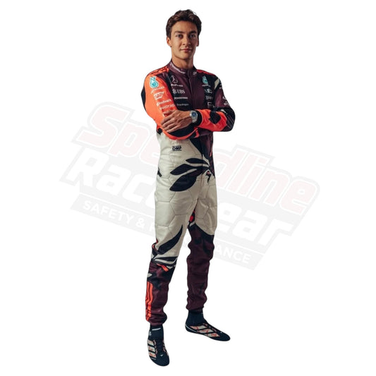 2025 George Russell Mercedes AMG Petronas F1 Team Suit Front View