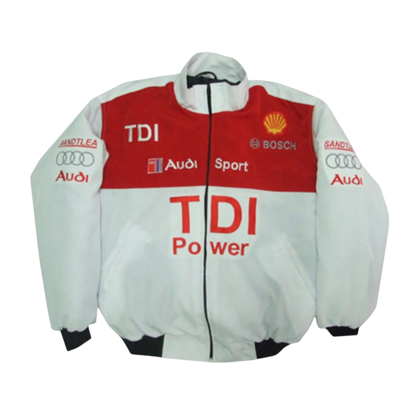 Audi TDI Power Racing Vintage Jacket Red White Front View