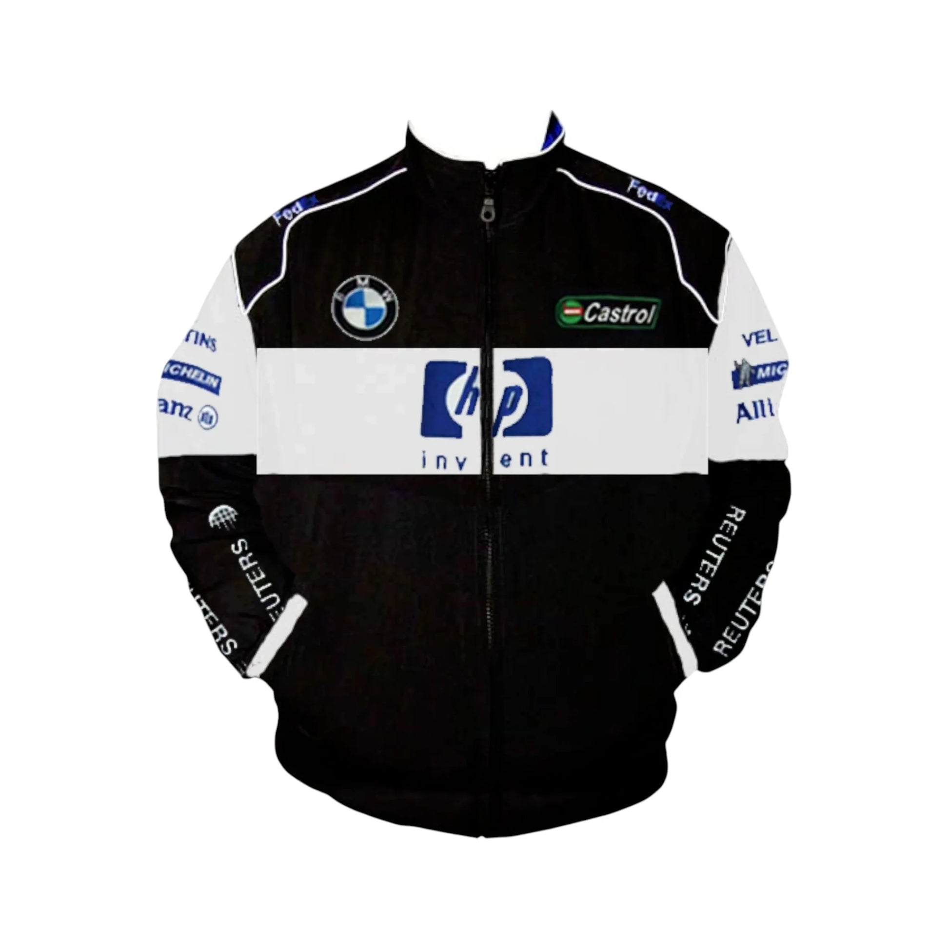 BMW Williams F1 Vintage Racing Jacket Black and White – Retro Motorsport Streetwear