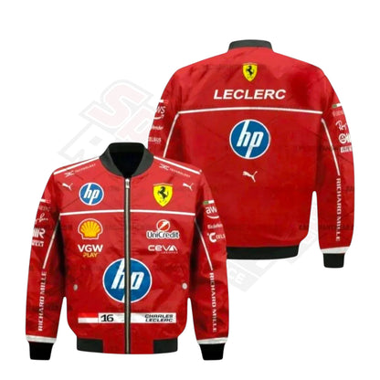 Charles Leclerc 2025 Ferrari HP F1 Vintage Jacket front view