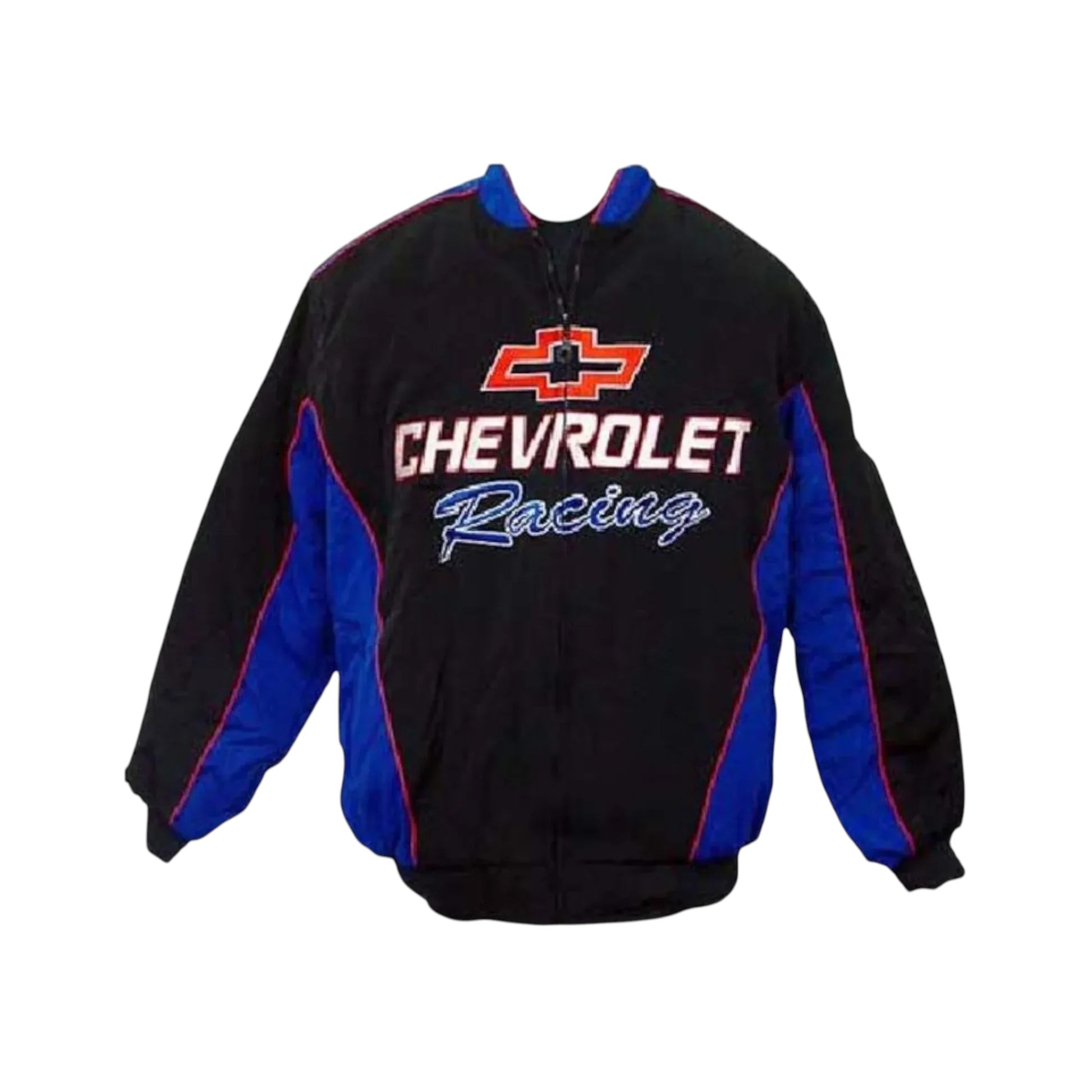 Chevrolet Black Blue Vintage Racing Coat Jacket
