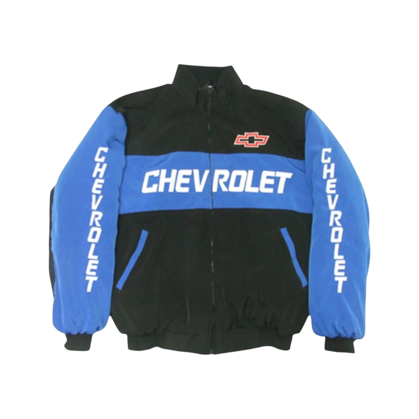 Chevrolet Black Light Blue Vintage Racing Jacket