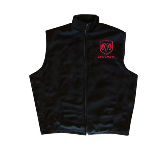 Dodge Black Vintage Racing Vest Muscle Car Style