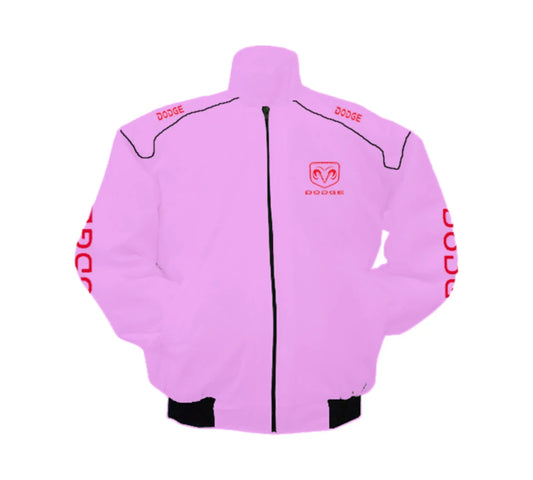Dodge Pink Vintage Racing Jacket New Edition Street Style