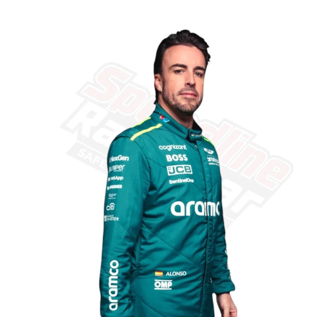 Fernando Alonso 2024 Aston Martin F1 Race Suit Front