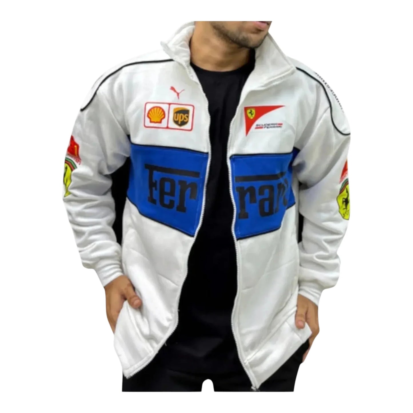 Ferrari F1 Scuderia Vintage Racing Jackets White