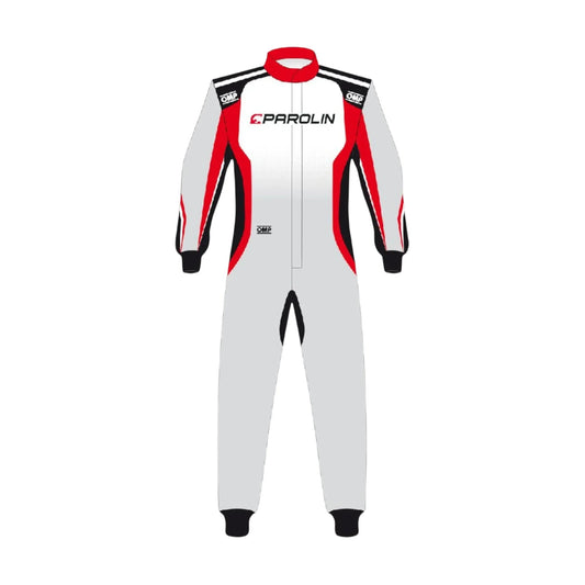 Go-kart race suit Parolin MotorSports OMP front view