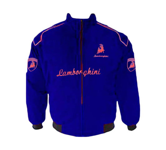 Lamborghini Racing Jacket Blue Red Piping