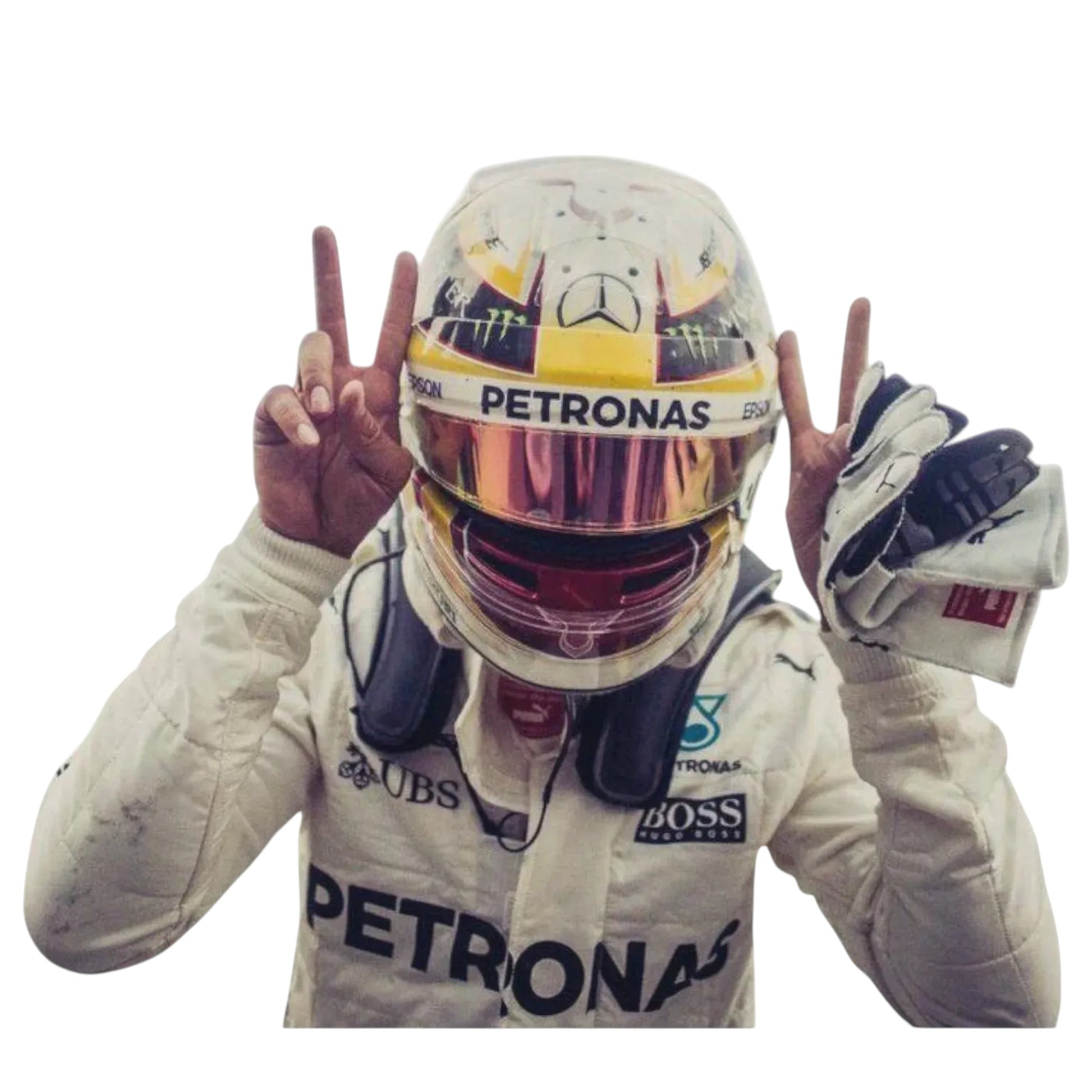 Lewis Hamilton 2017 Mercedes-Benz Formula 1 race suit front view