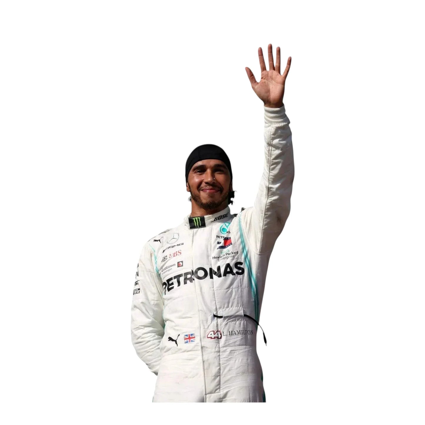 Lewis Hamilton 2019 Team Petronas Mercedes Formula 1 race suit front view