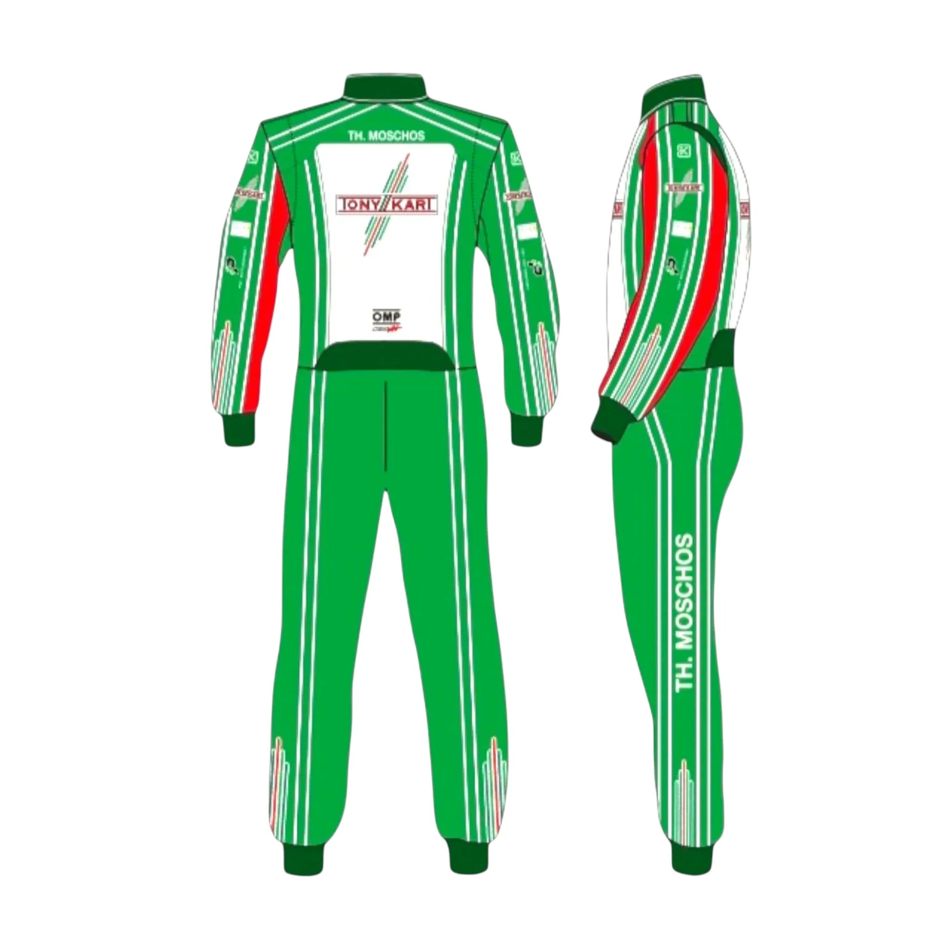 Lightweight ergonomic OMP Tony Kart racing overall