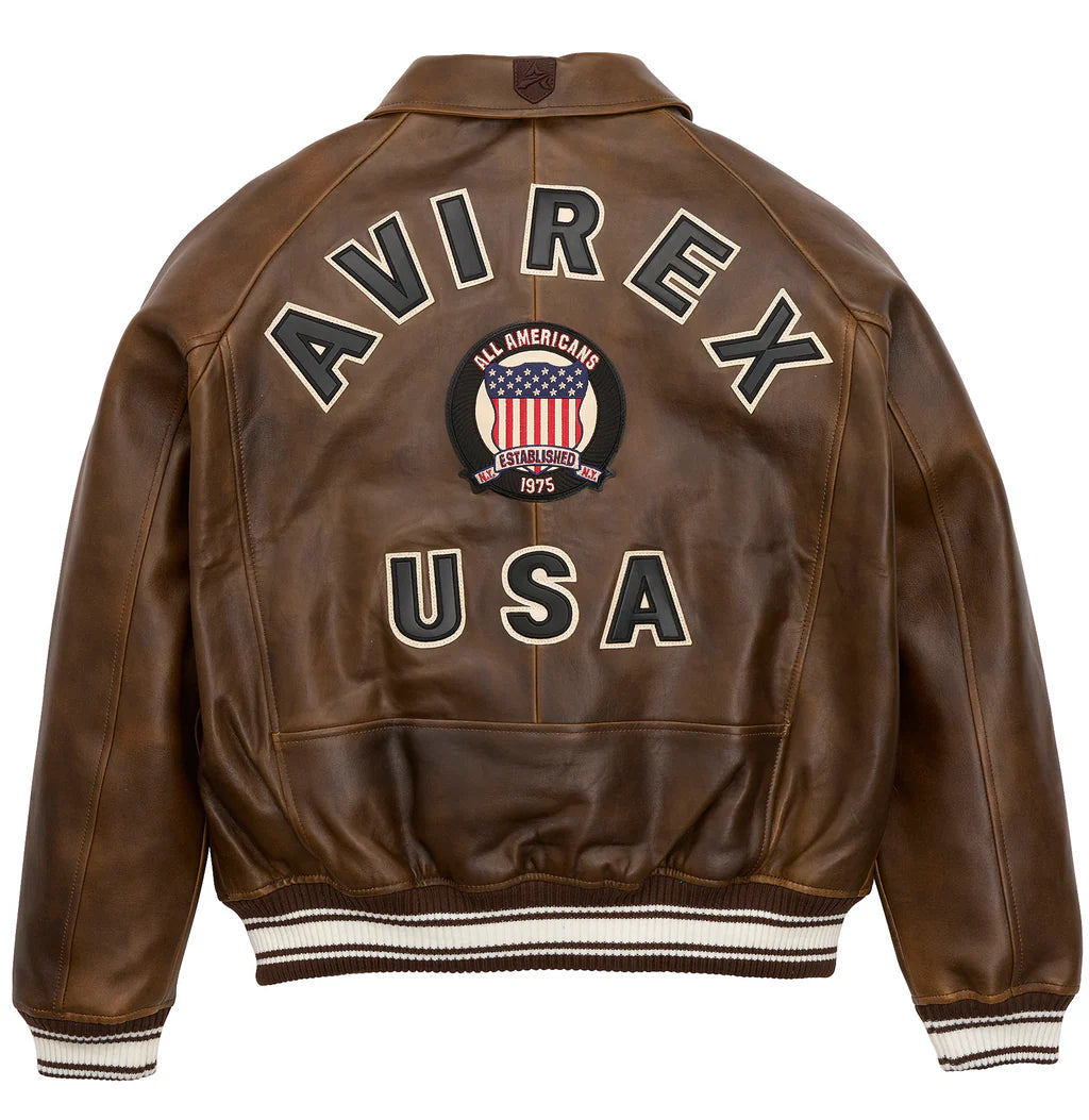 Limited Edition Avirex Vintage Fashion Bomber Leather Jackets For Sale Speedline Racewear