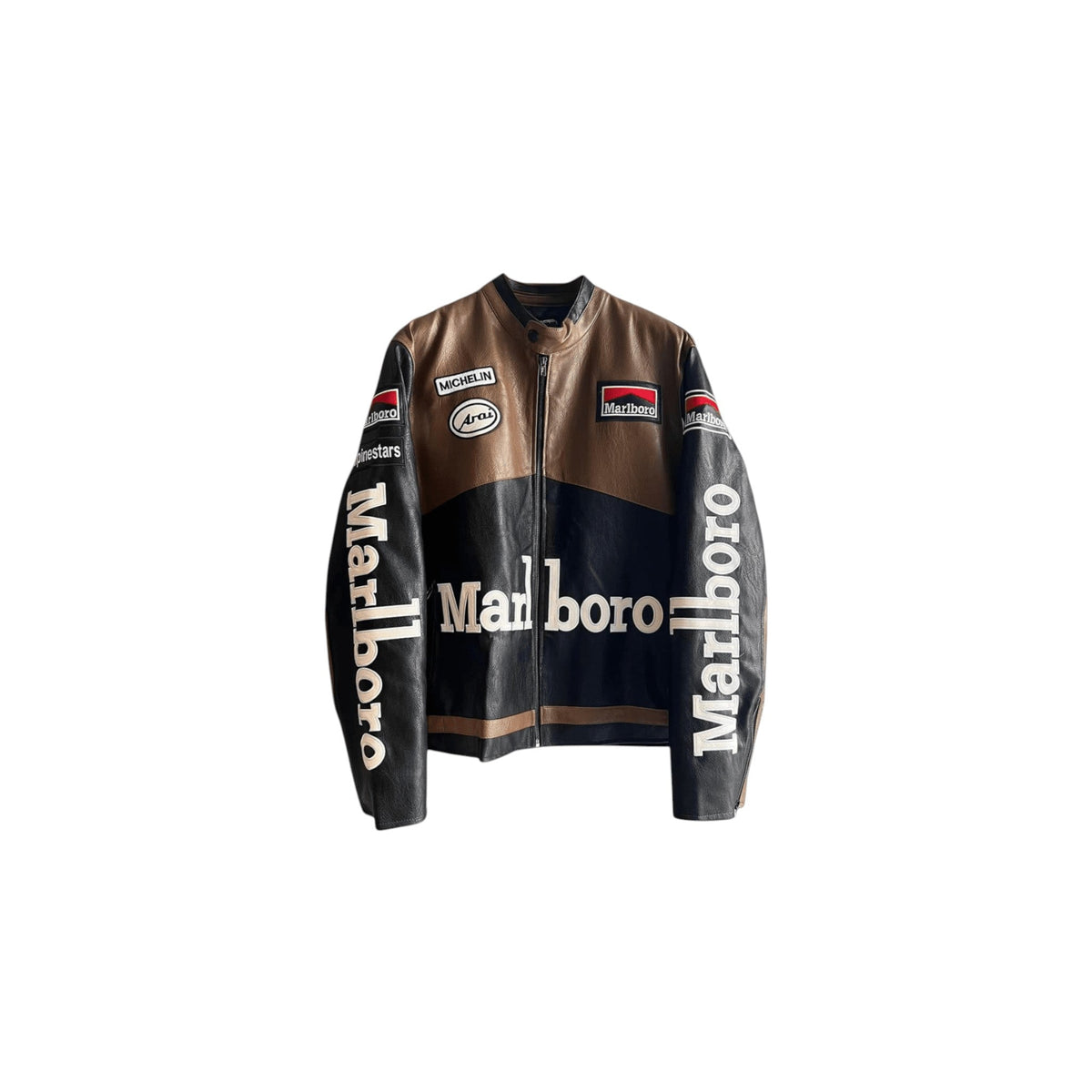Marlboro Vintage Racing Leather Jacket – Brown & Black Edition SpeedLine Racewear