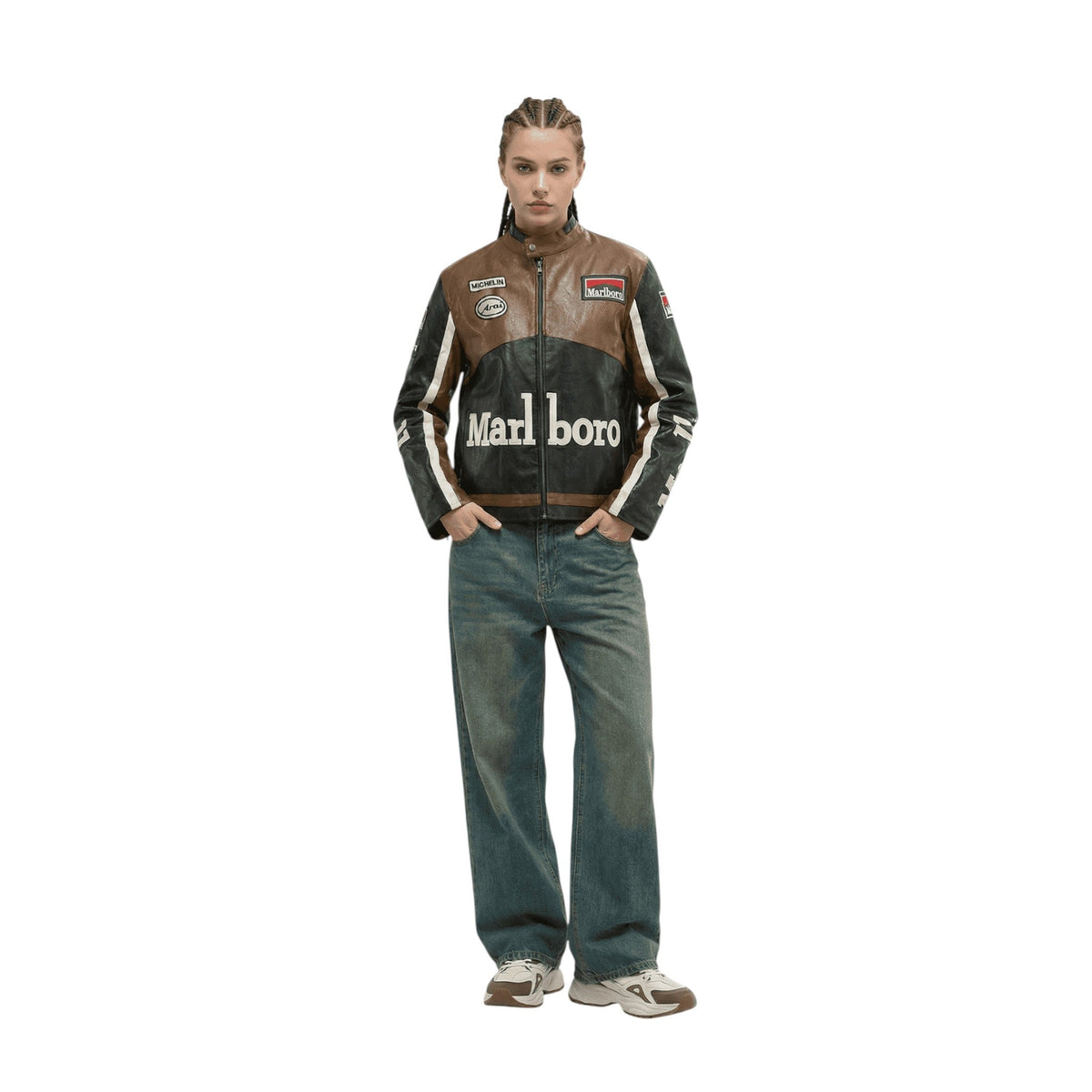 Marlboro Vintage Racing Leather Jacket – Brown & Black Edition SpeedLine Racewear