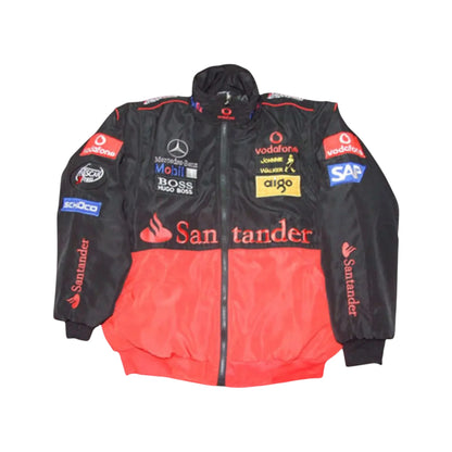 McLaren Mercedes Santander Vintage F1 Racing Jacket – Retro GP Edition