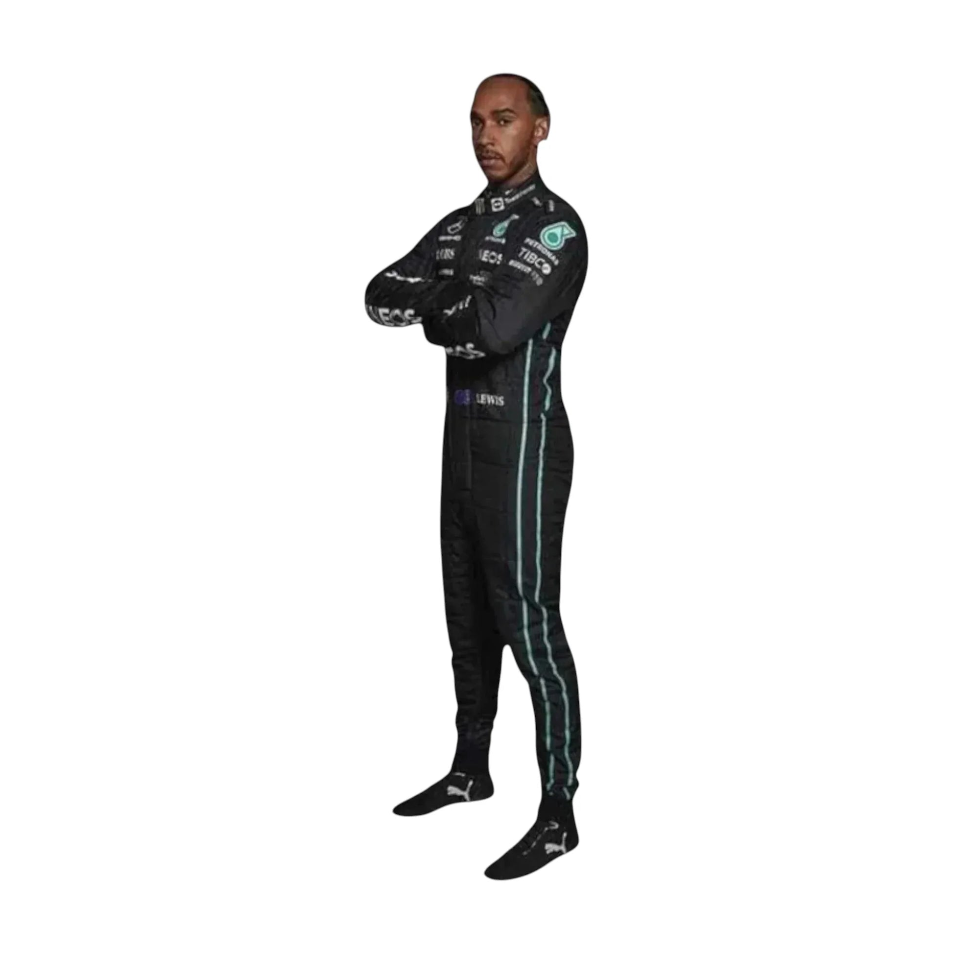 Mercedes-AMG F1 race suit close up