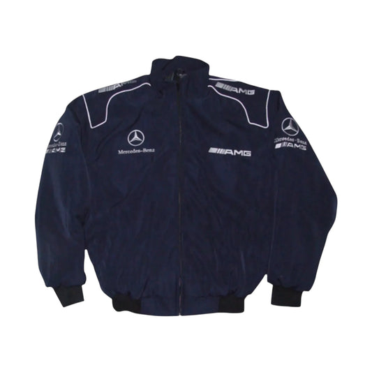 Mercedes AMG F1 Vintage Racing Jacket Dark Blue