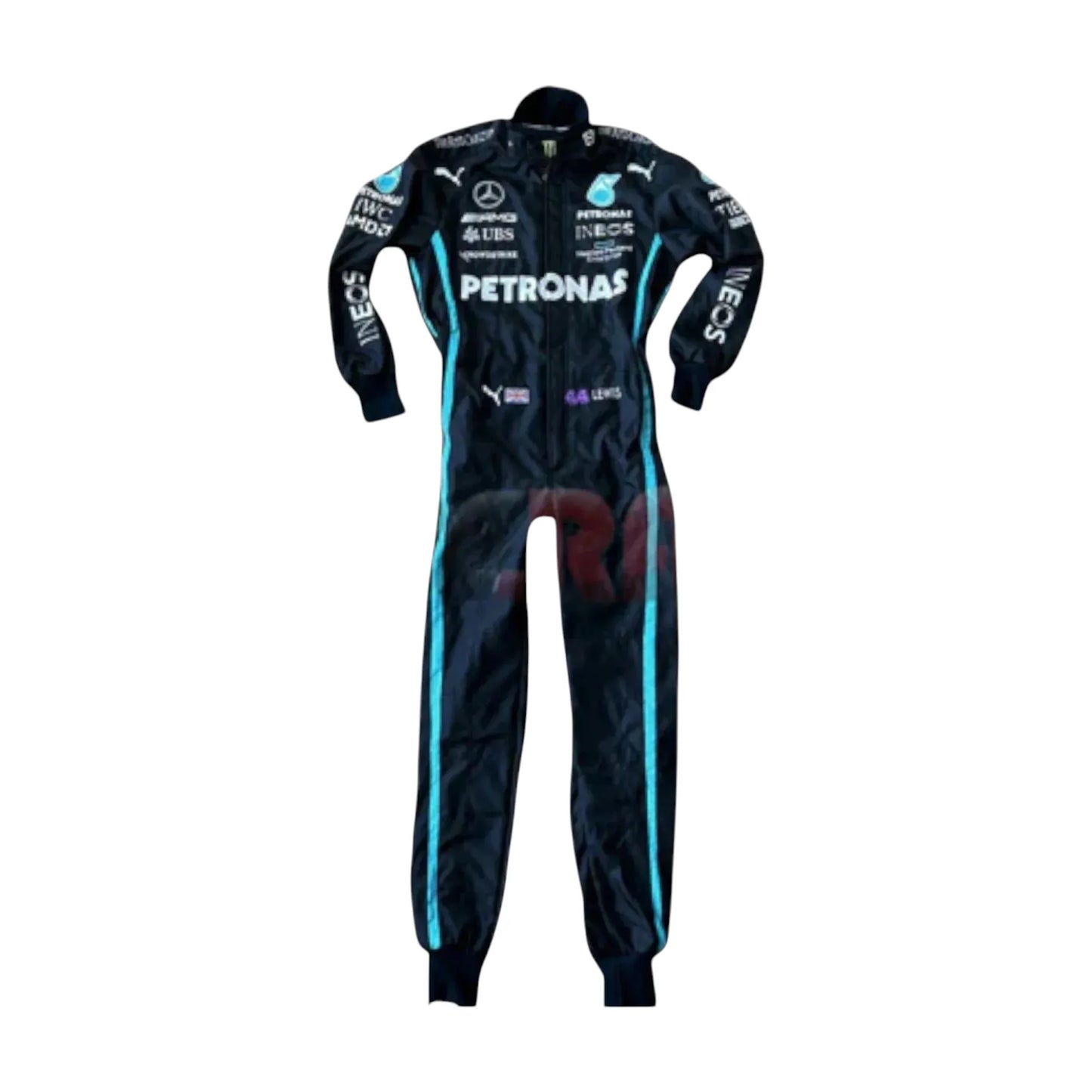 Mercedes AMG Petronas F1 embroidery race suit stitched logos