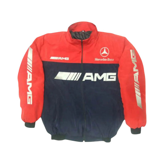 Mercedes AMG Vintage Racing Jacket Dark Blue Red Motorsport Streetwear