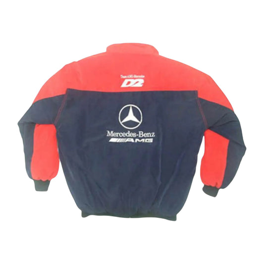 Mercedes AMG Vintage Racing Jacket Dark Blue Red Motorsport Streetwear