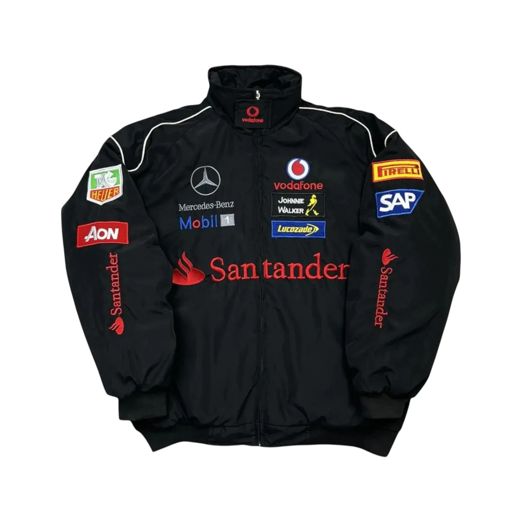 Mercedes Santander F1 Vintage Black Jacket – SpeedLine Racewear