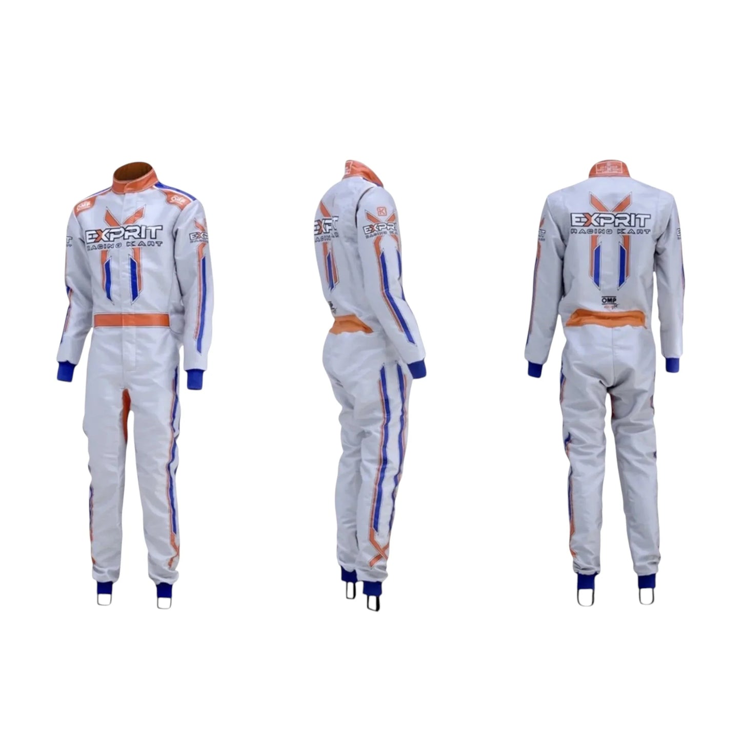 OMP Exprit 2022 kart racing suit display