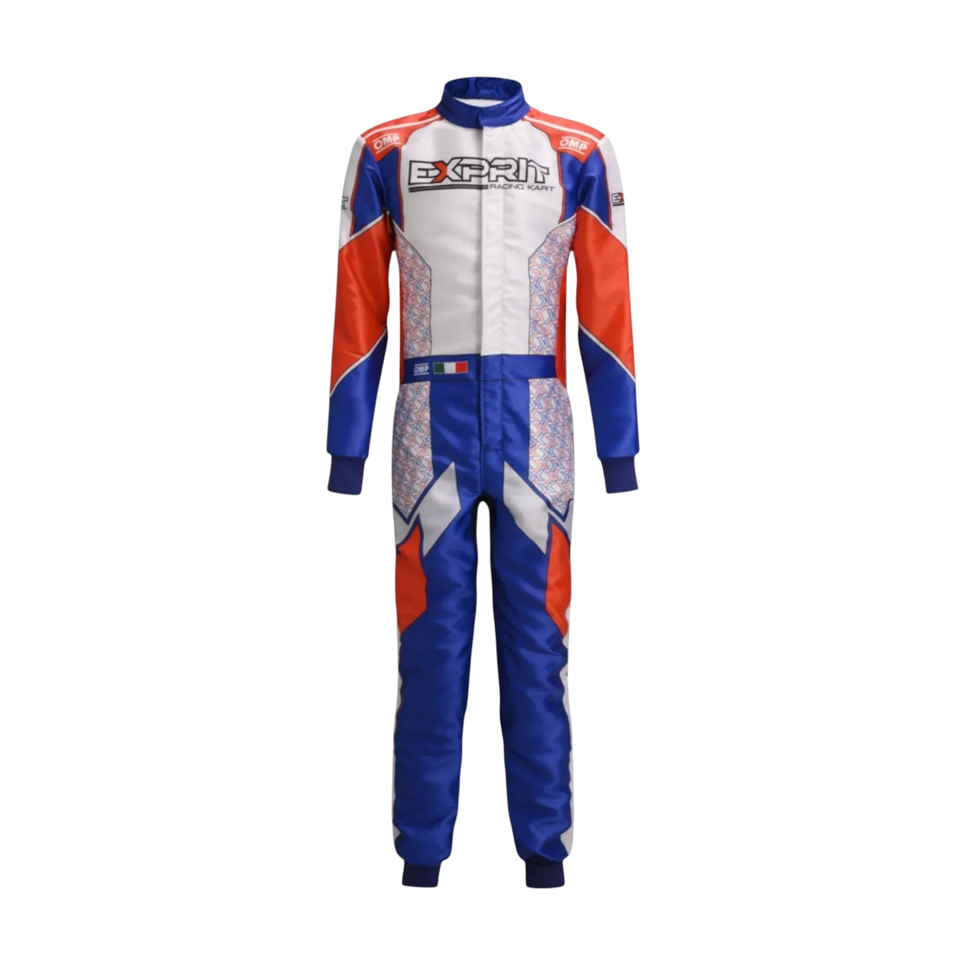 OMP Exprit 2025 go kart racing suit front view