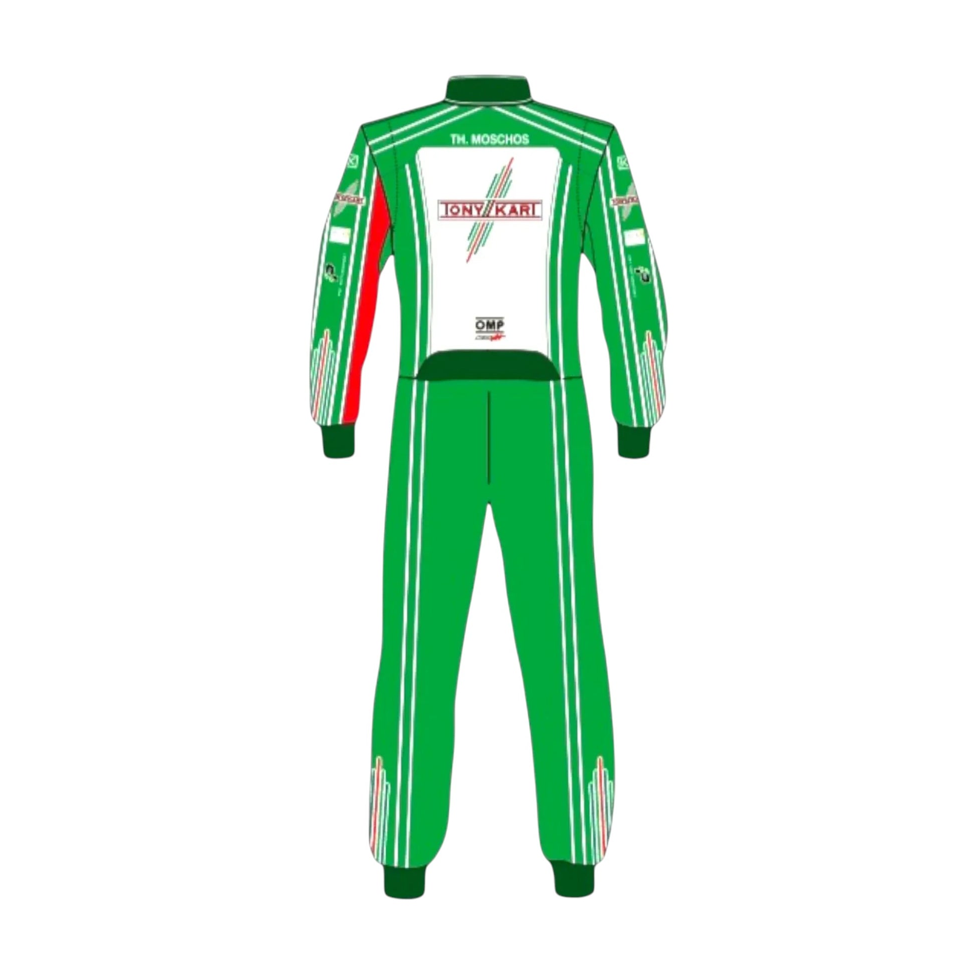 OMP Tony Kart sublimation printed go kart racing suit back