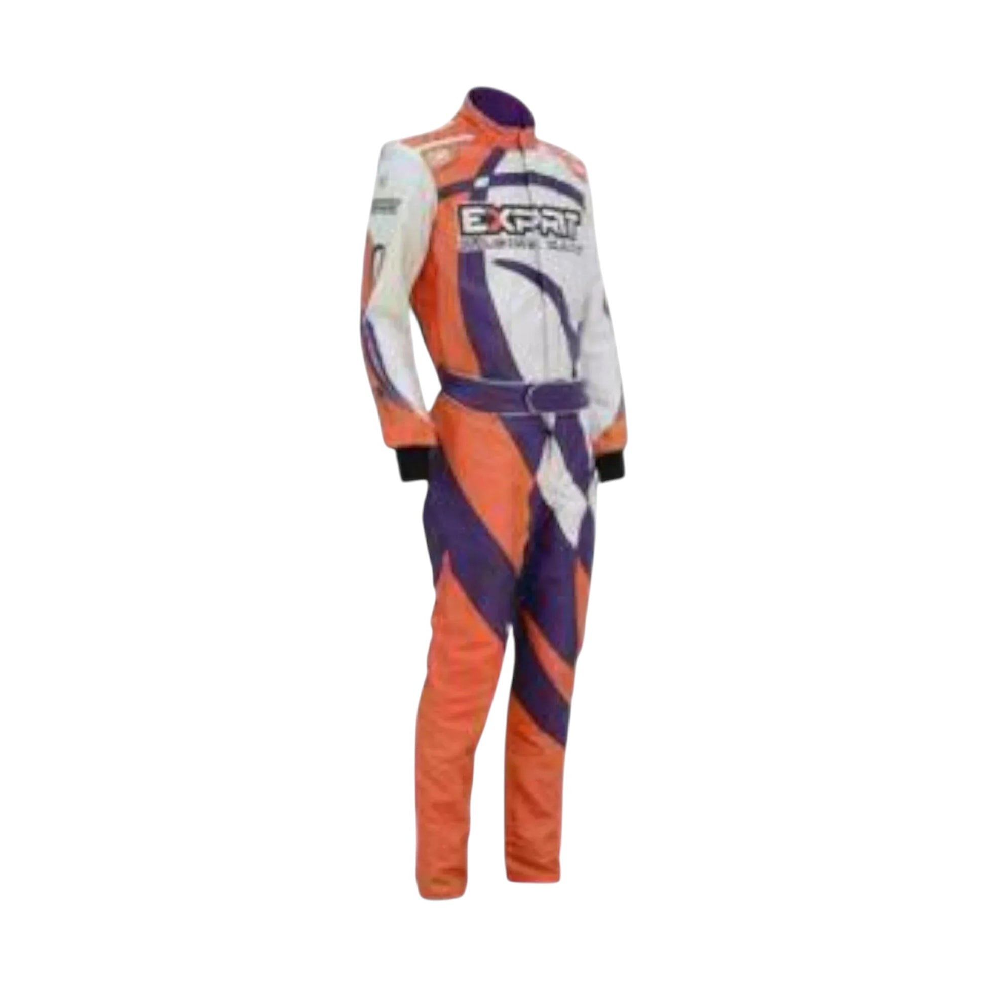 OMP kart racing suit detail close-up