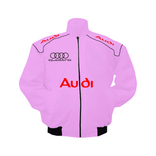 Pink Audi Vintage Racing Jacket - Retro Motorsport SpeedLine Racewear