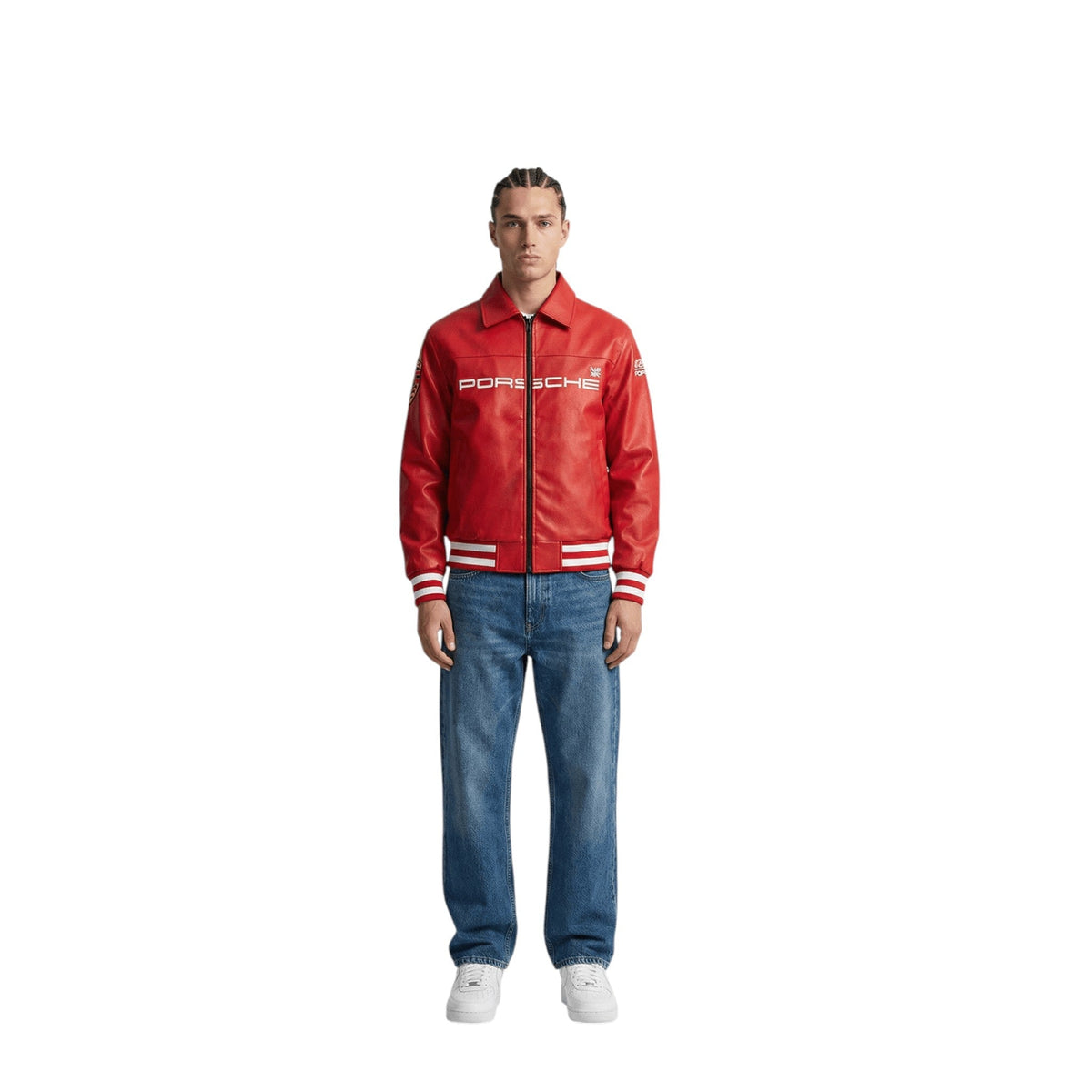 Porsche Racing Vintage Leather Bomber Jacket – Red SpeedLine Racewear