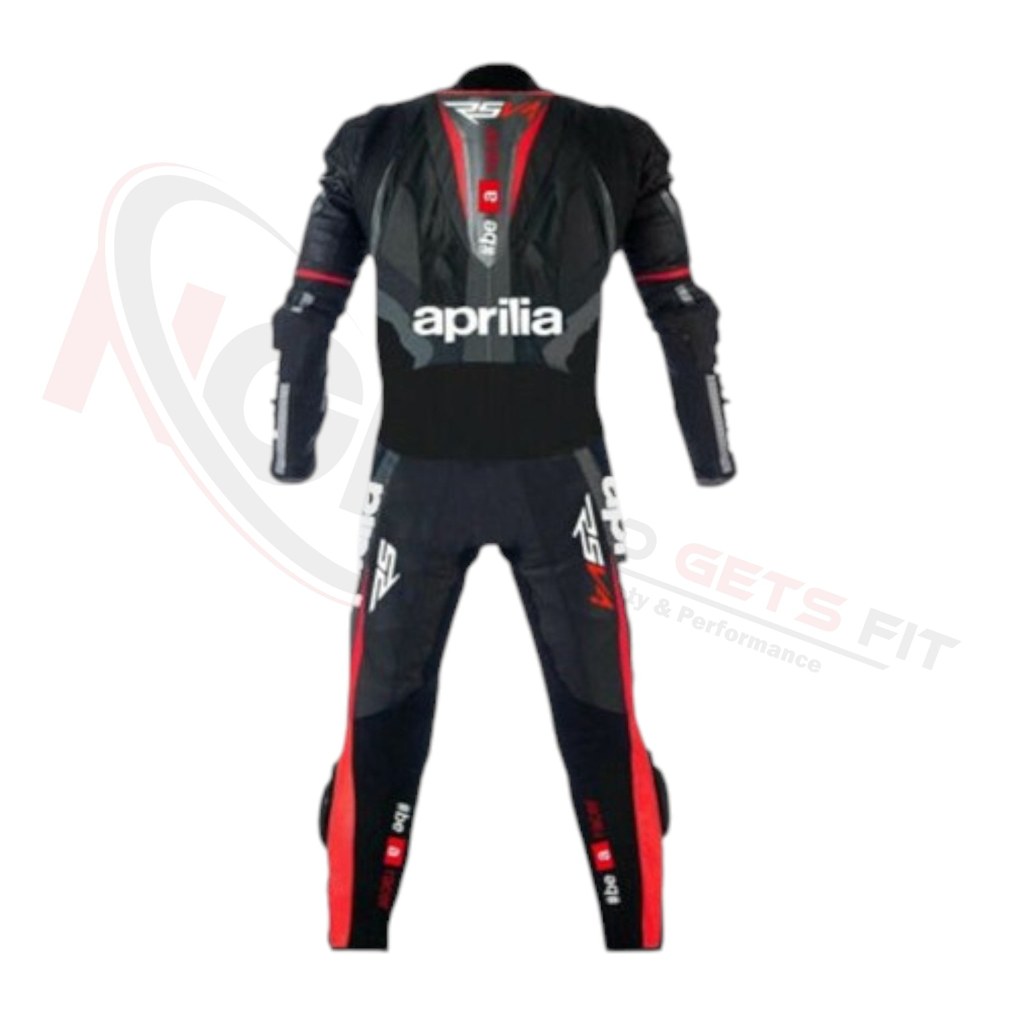 APRILIA BLACK V4 RACE SUIT Leather Motorbike Racing SUIT