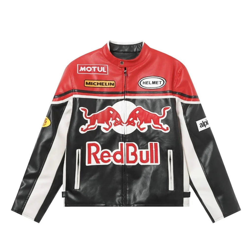 Red Bull Racing Vintage Leather Jacket – Classic Motorsport Edition Speedline Racewear