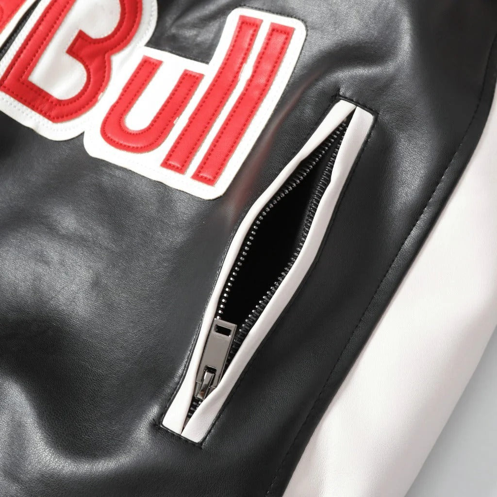 Red Bull Racing Vintage Leather Jacket – Classic Motorsport Edition Speedline Racewear